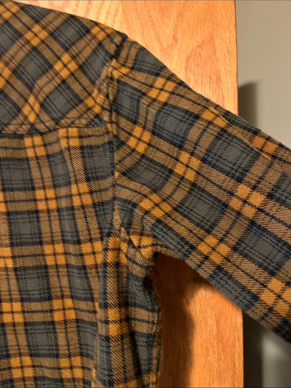 Prana Men's Plaid Button-Down Shirt - Mustard & Black - Picture 14 of 14
